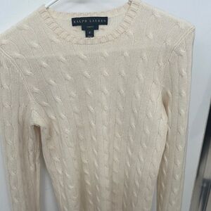 Ralph Lauren Women's Ivory Cable Knit Sweater